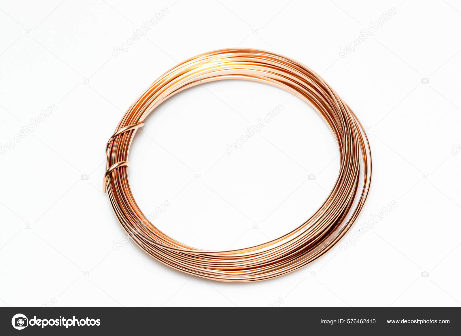 Copper Wire Jewelry Making Isolated White Background Stock Photo